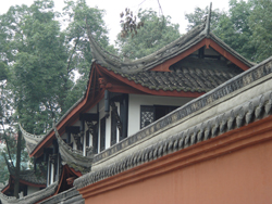 Rooftops of the Wenshu Temple in Chengdu