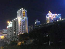 Chongqing night skyline from our ship