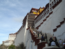 View of the Potala Palace from the stairs leading up