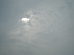 The bit of the eclipse we managed to see through the clouds