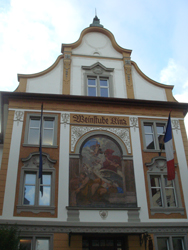 Building with decorated exterior in Bregenz Old Town
