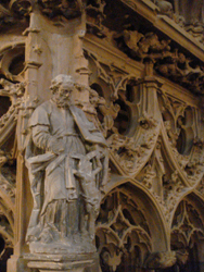 Detail of a figure on the Pulpit of Strasbourg Cathedral