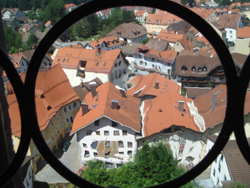 View of the F&uuml;ssen Altstadt from the Hohes Schloss F&uuml;ssen