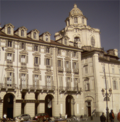 The façade cupola of the Royal Church of San Lorenzo, Turin