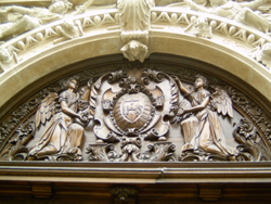 Detail of entrance to the door at the Cathedral of Notre Dame, Luxembourg