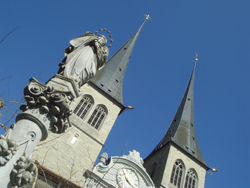 The Collegial Church of St Leodgar (Hoifkirche) in Lucerne