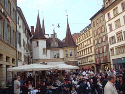 Main square in Neuchatel during the Wine Growers Festival