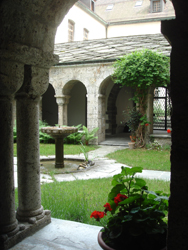 Closter at the Abbey of Saint Maurice, the oldest abbey north of the Alps
