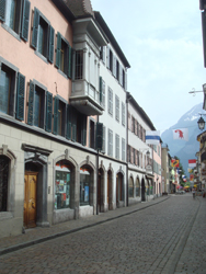 Main street of Saint Maurice, Valais