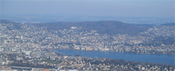 View of Zürich from the top of Uetliberg - the house mountain of Zürich