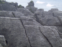 Detail of the Pancake Rocks on the West Coast of South Island, New Zealand
