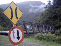 One lane bridge in the Haast Pass