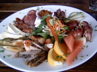 Platter lunch The Big Picture Wine in Central Otago in  the South Island of New Zealand.