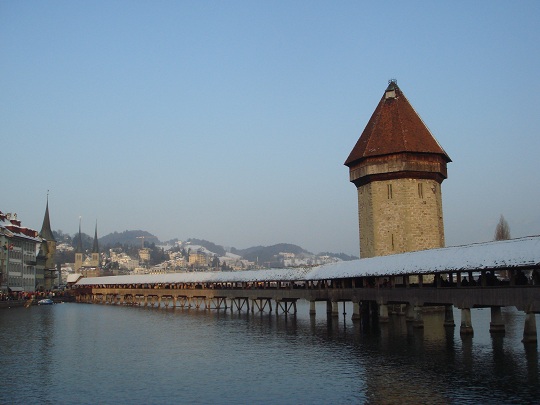 Lucerne - Chapel Bridge across the Ruess River