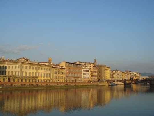 Florence - Arno waterfront in the early evening