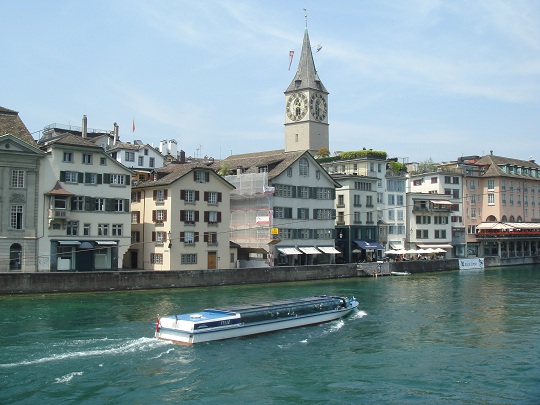 Zürich - River taxi running along the Limmat River