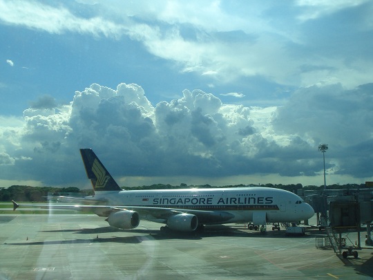 Singapore - A380 at Singapore Changi Airport