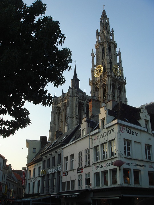 Antwerp - the Cathedral seen from Groenplaats