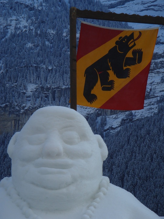 Grindelwald - snow Buddha at the International Snow Festival