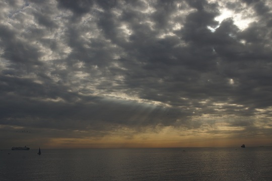 Albaro - sunset over the sea of Liguria